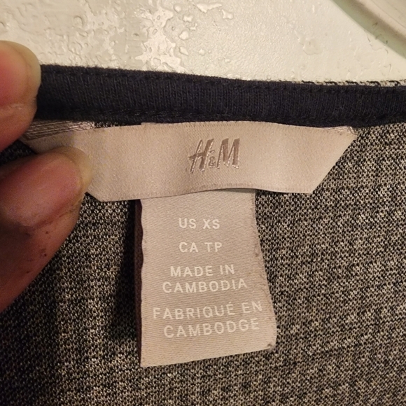 H&M Tailored Jersey Dress Light Beige/Black Checked Size XS - Picture 4 of 12